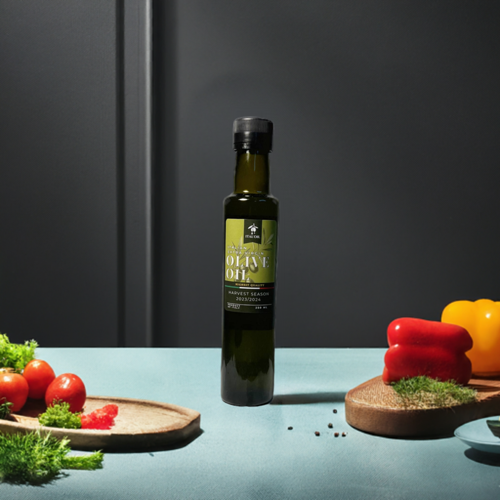 Extra Virgin Olive Oil from Italy, 8.5oz bottle, 2023 harvest, organic and GMO-free.