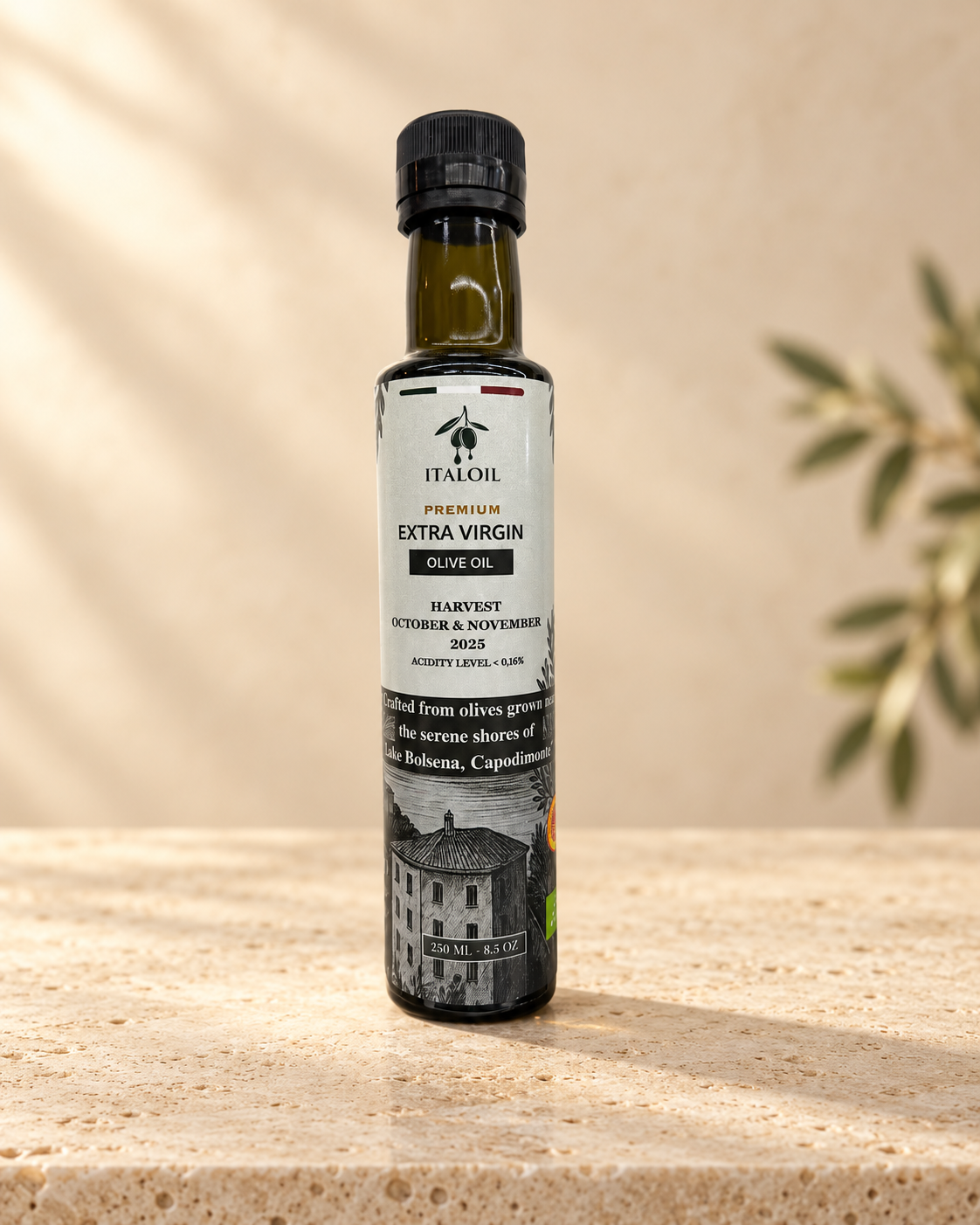 ITALOIL 250ml extra virgin olive oil, October–November 2025 harvest