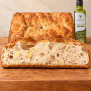 Square ITALOIL focaccia made with extra virgin olive oil from our family farm